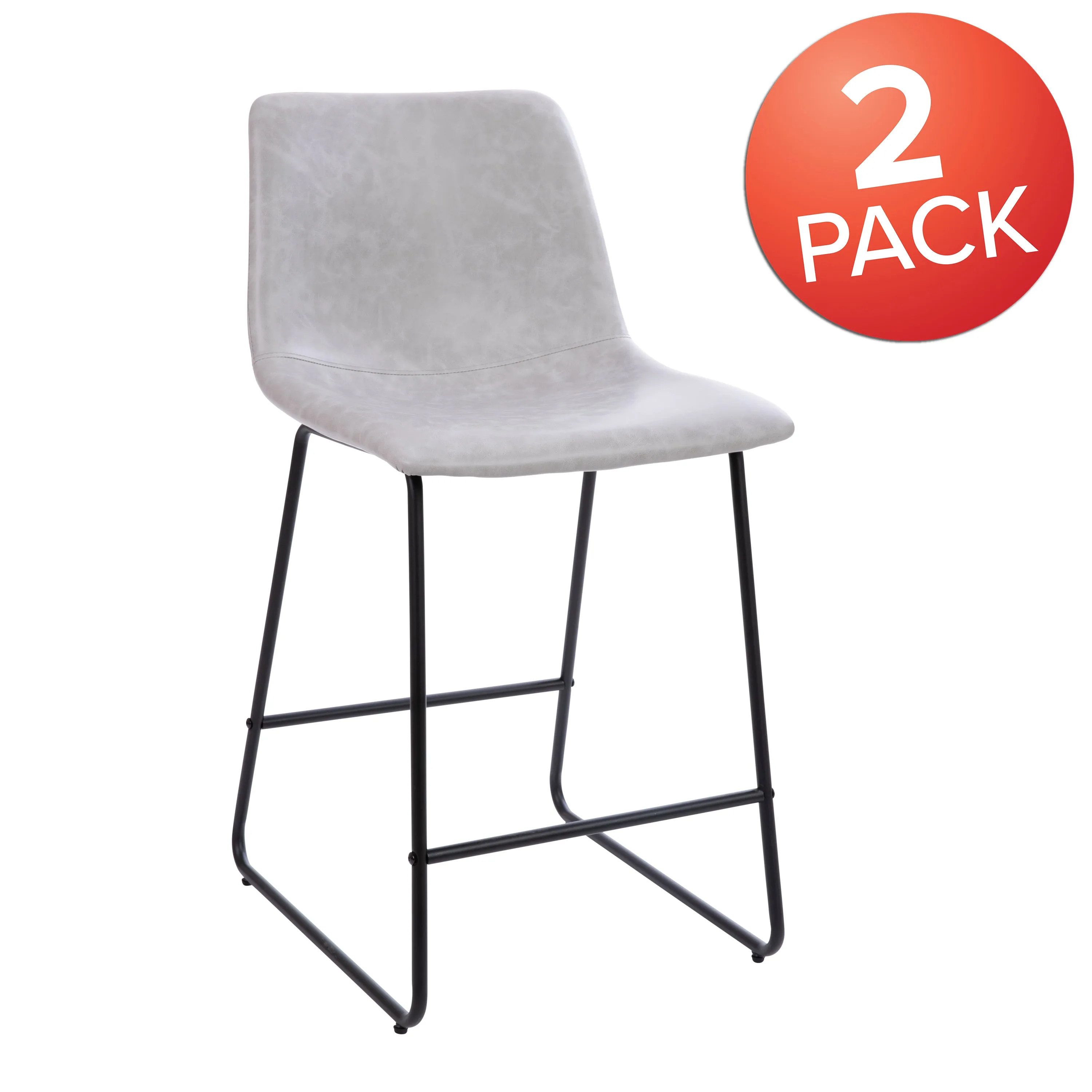 2PK 24" LT Gray Dining Stool 2-ET-ER18345-24-LG-GG