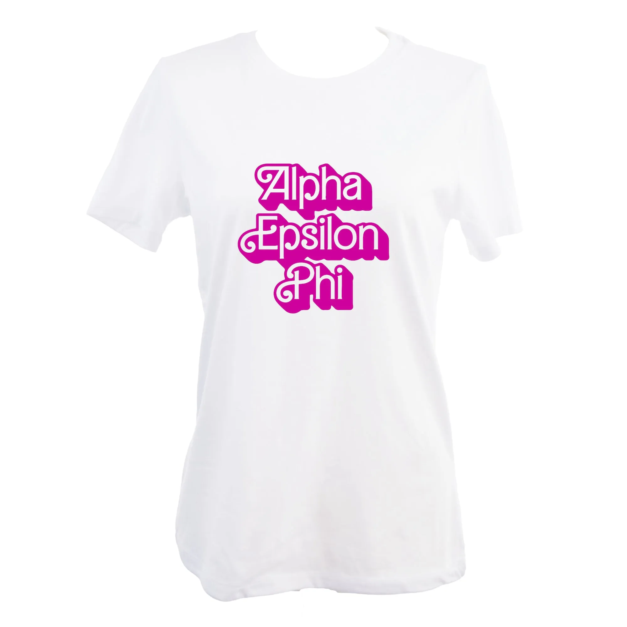 Alpha Epsilon Phi T-Shirt- Retro Dolly Sorority Name Design, Relaxed Fit