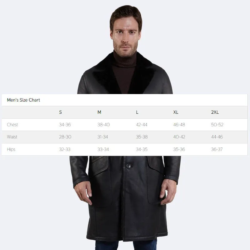 Best Genuine Shearling Scott Sheepskin Dark Gray Coat