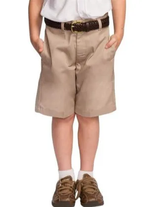 Boys Khaki Flat Front Shorts