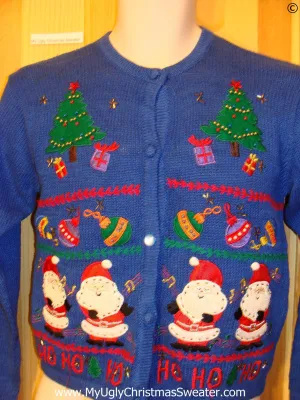 Child Blue HoHo Tacky Christmas Sweater