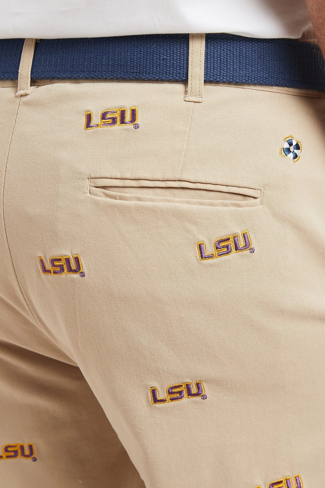 Collegiate Stretch Twill Pant Khaki with LSU