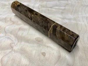 Custom Japanese Knife handle (wa handle) - Canxan Negro Burl and bronze