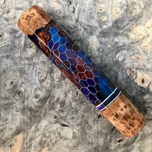 Custom Japanese Knife handle (wa handle) - Cherry burl honeycomb