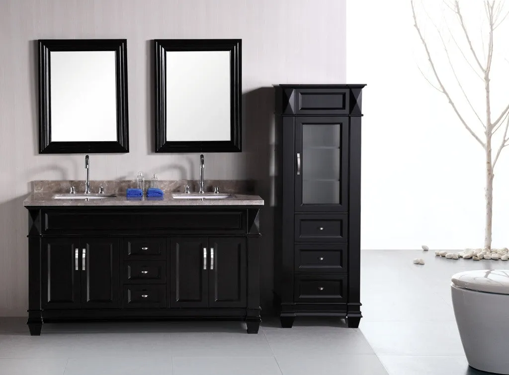 DESIGN ELEMENT Hudson 60" Double Bathroom Vanity set