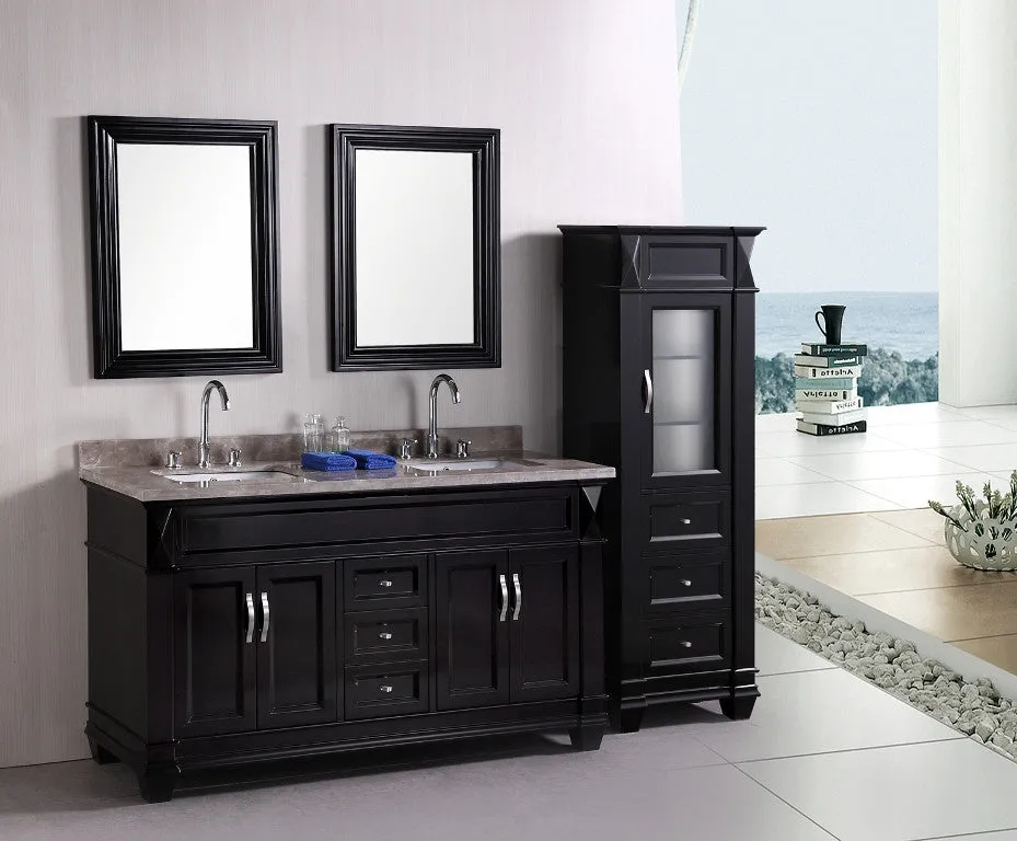 DESIGN ELEMENT Hudson 60" Double Bathroom Vanity set