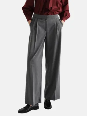 Draped Loose Palazzo Trousers Gray