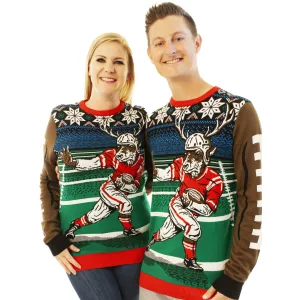 Football Reindeer | Ugly Christmas Sweater For Men & Women | Unisex Sizing