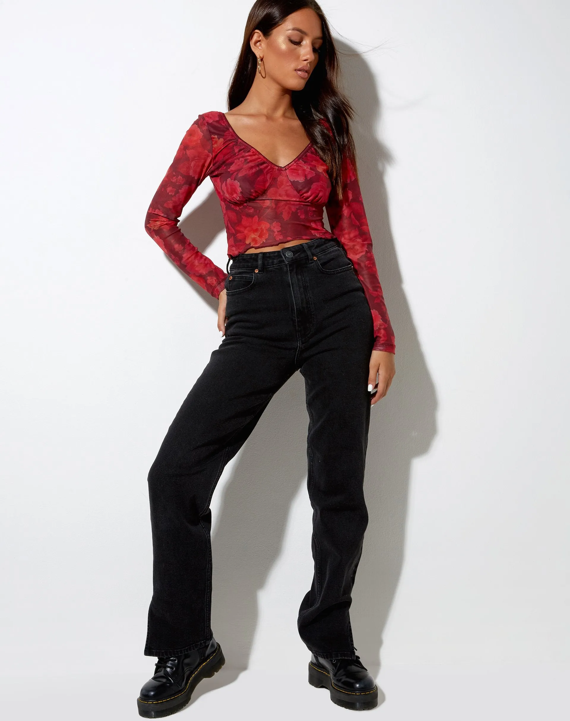 Glaster Crop Top in Rough Rose