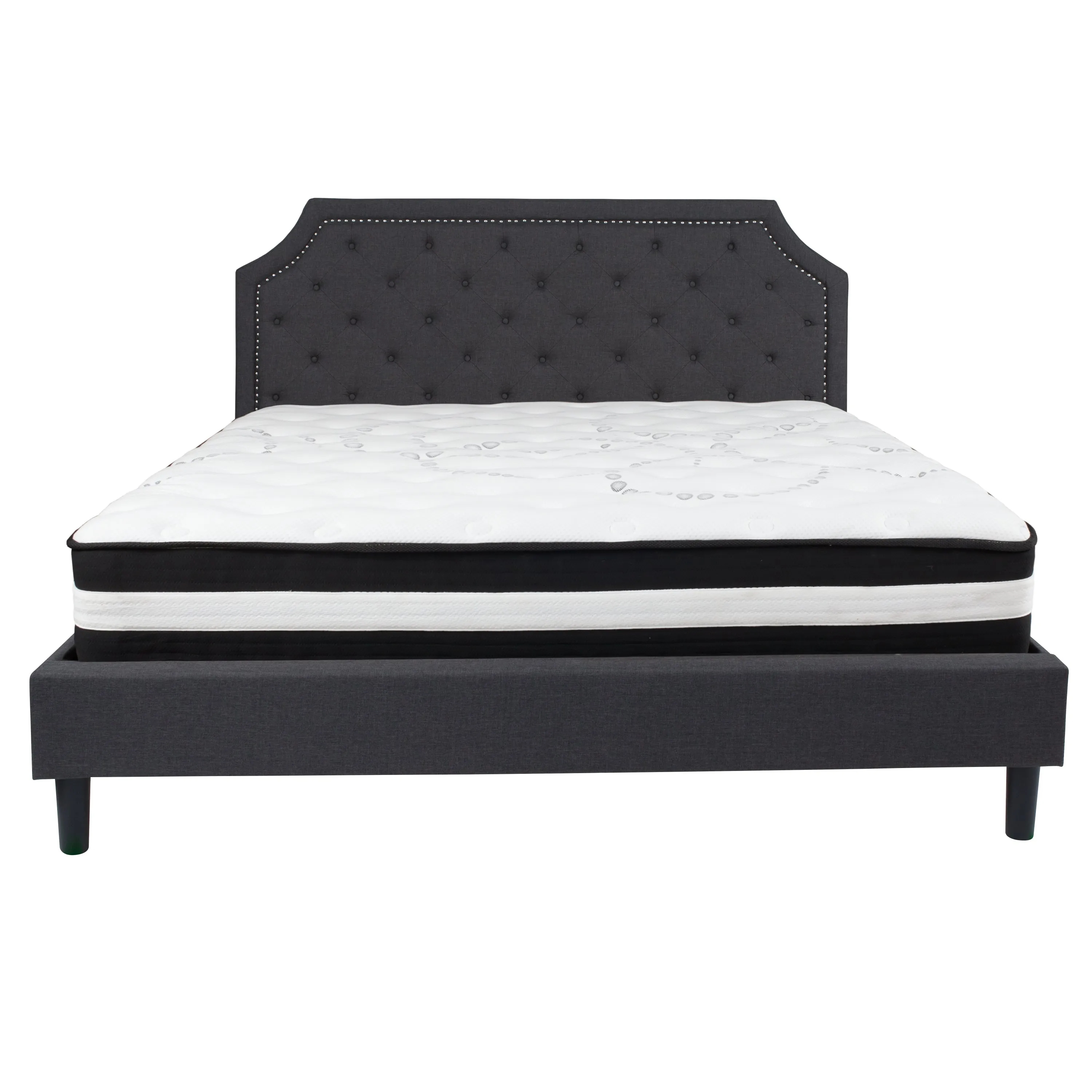 King Platform Bed Set-Gray SL-BM-16-GG