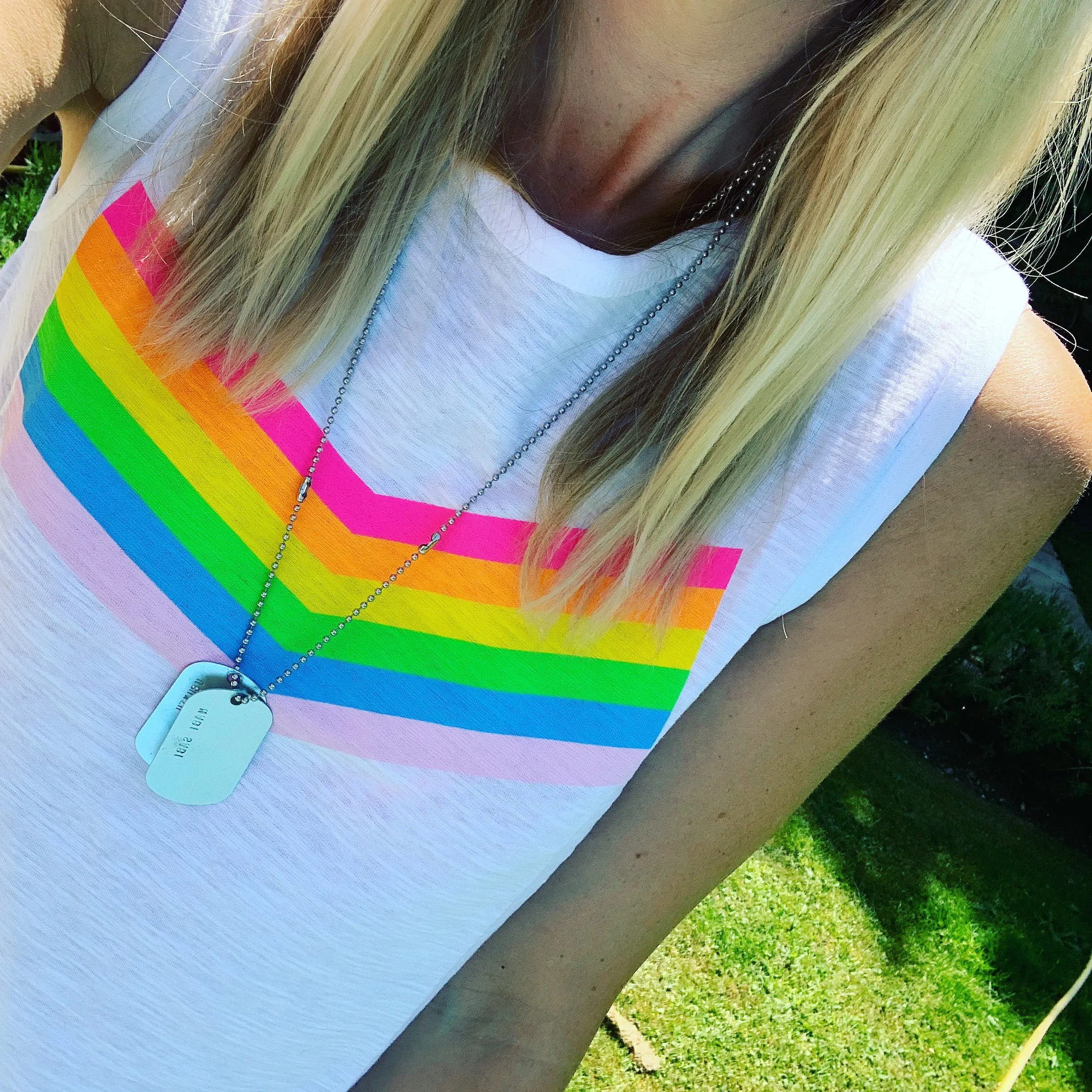 Neon rainbow tank top