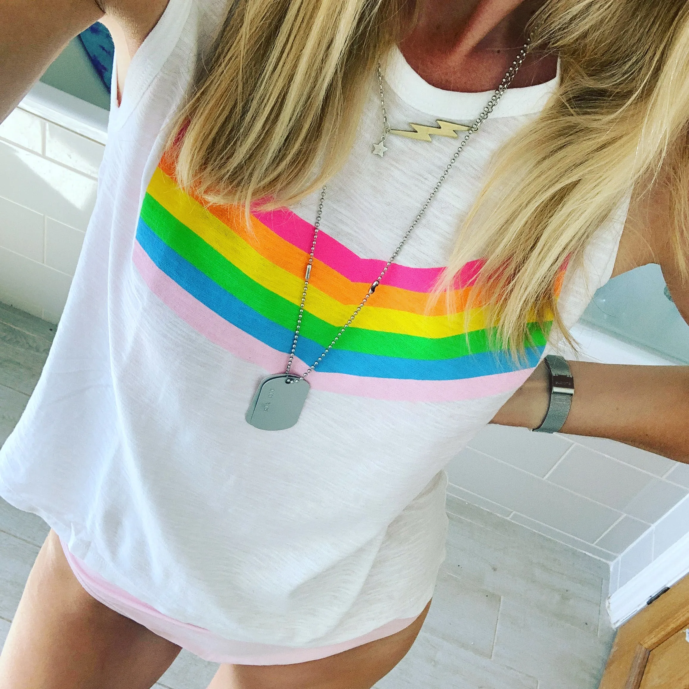 Neon rainbow tank top