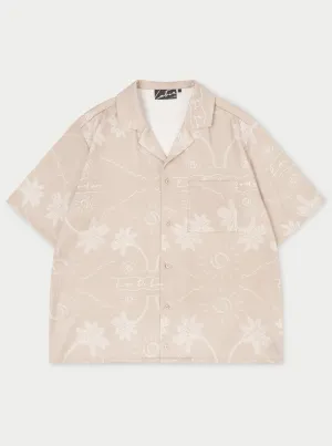 PALM PRINT SHIRT - BEIGE