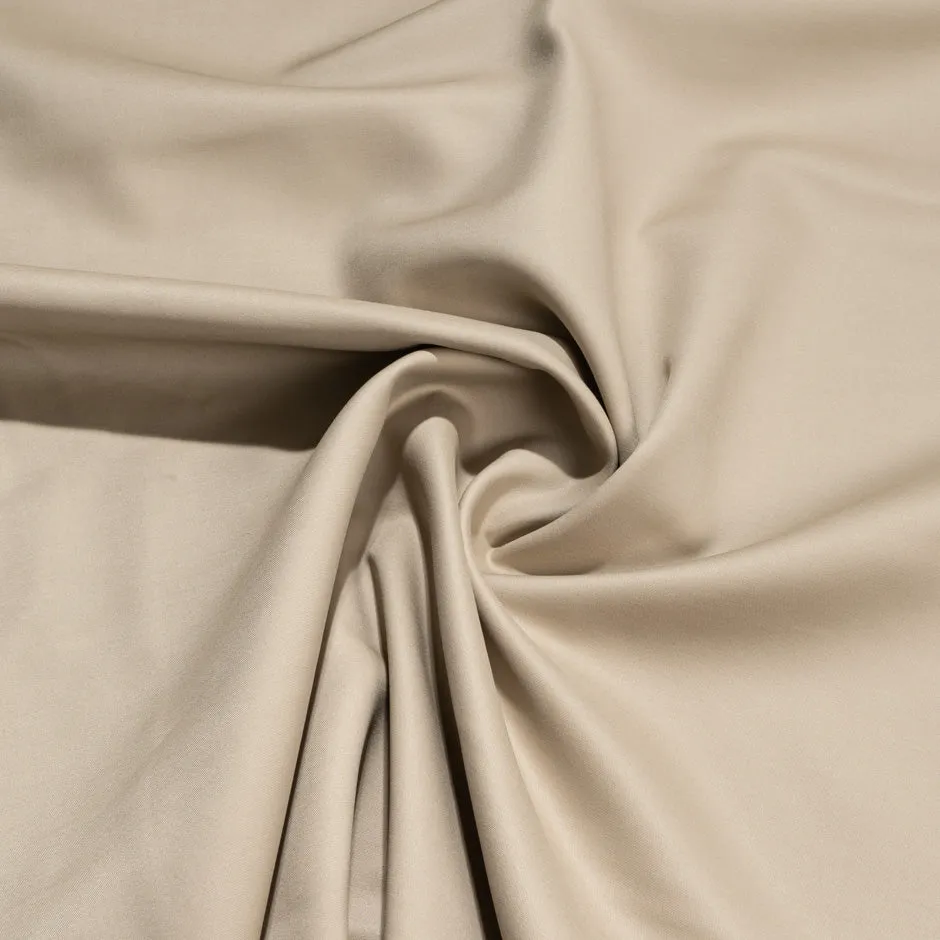 Plain Beige Luxury Stretch Suiting Cotton