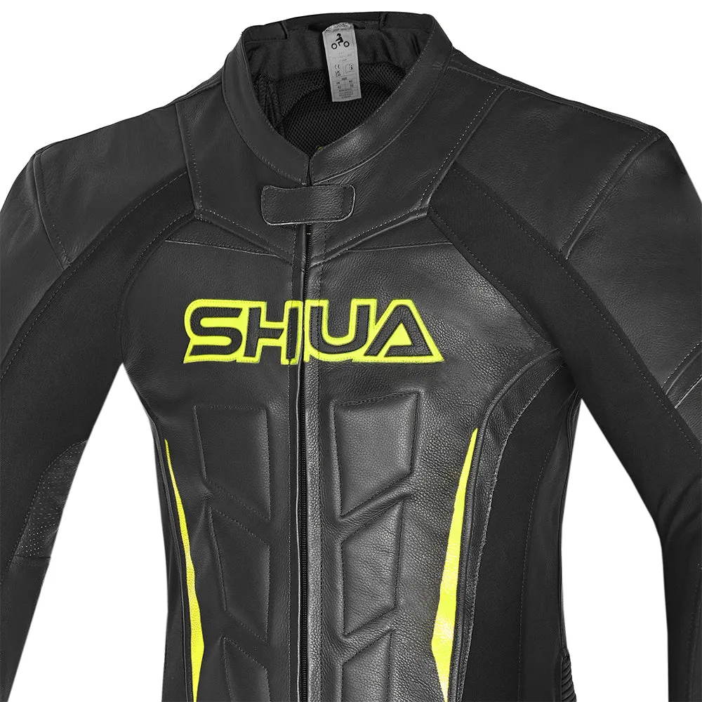 SHUA Infinity 2.0 1 PC Motorcycle Racing Leather Suit Black Yellow Flouro