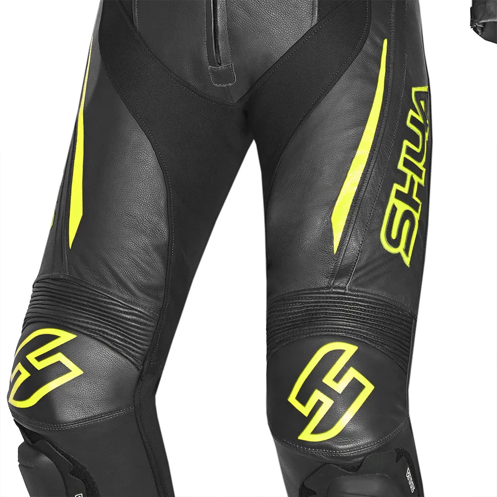 SHUA Infinity 2.0 1 PC Motorcycle Racing Leather Suit Black Yellow Flouro