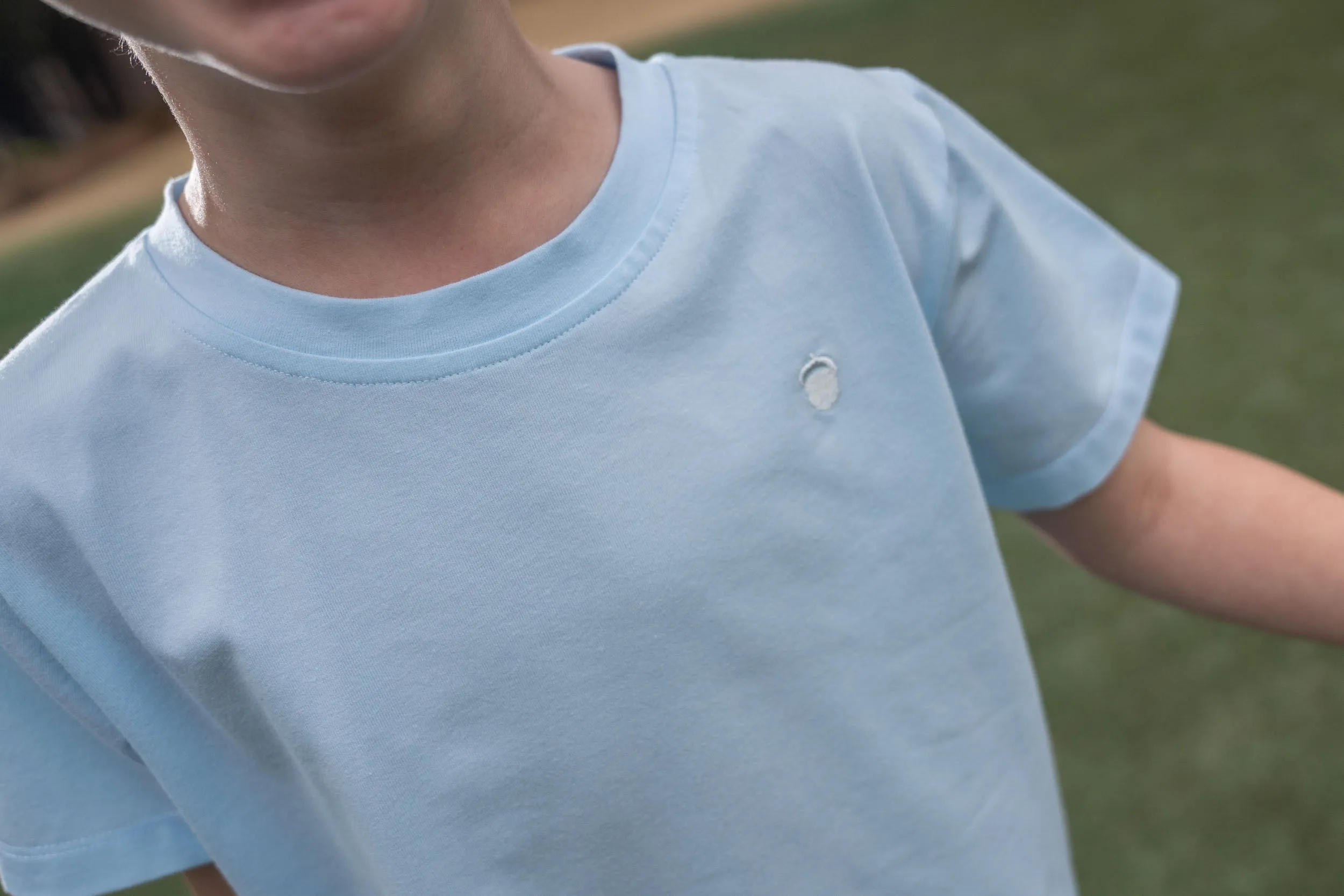 Signature Light Blue T-Shirt with White Acorn