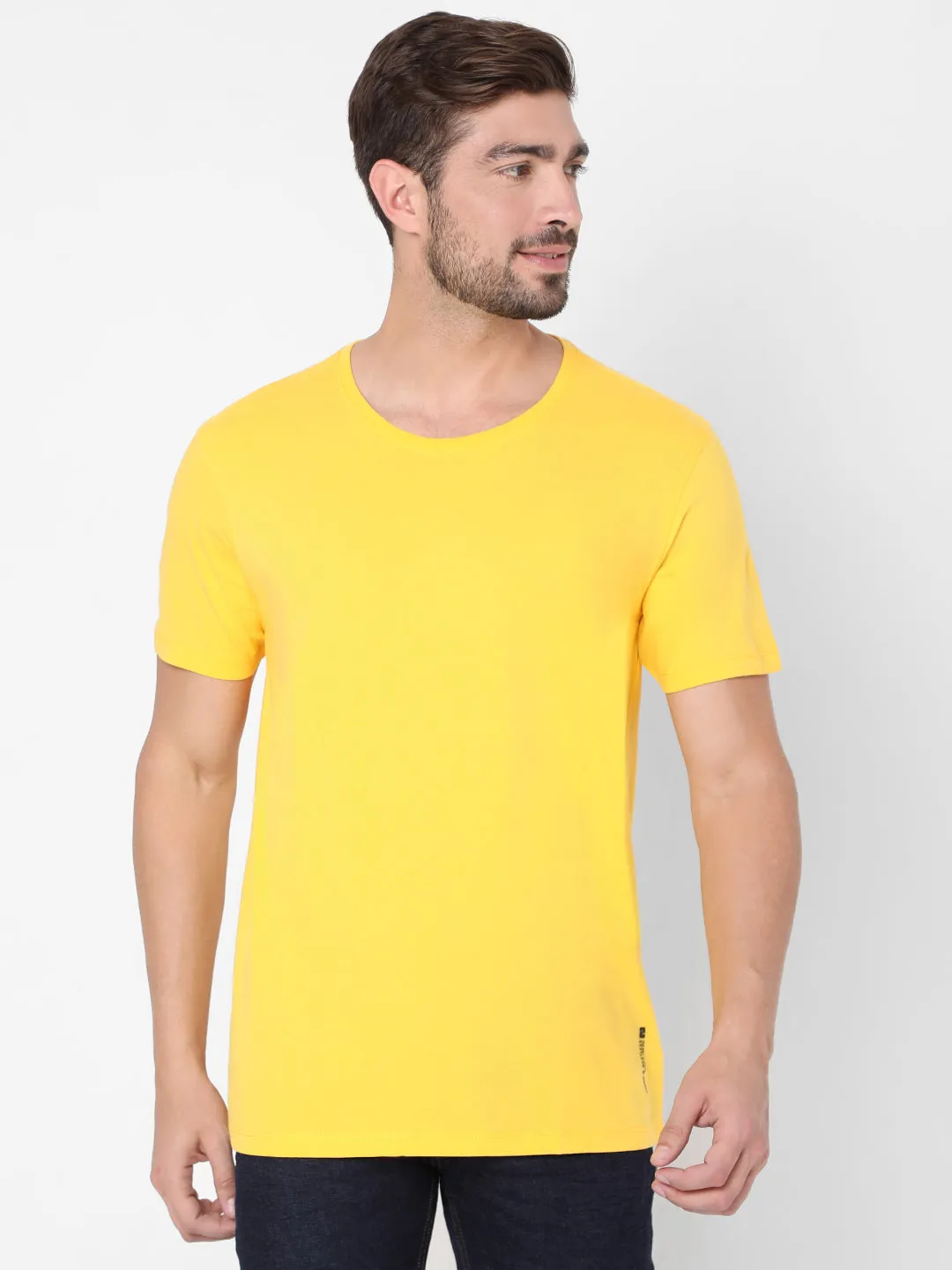 Spykar Men Multi Cotton Slim Fit Round Neck T-Shirt