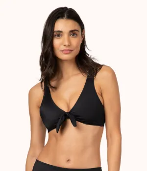 The Swim Plunge Bralette: Jet Black