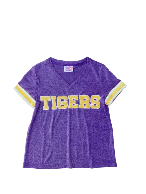 TIGERS Glitter Jersey Tee Purple