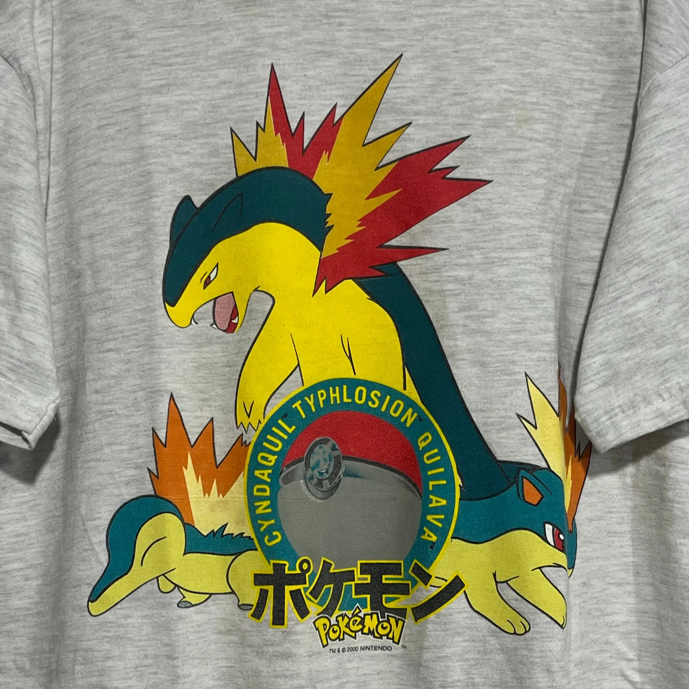 Vintage 2000 Cyndaquil Typhlosion Quilava Pokemon Shirt Youth M